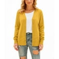 thumbnail image 1 of Aiyino Women's Long Sleeve Knit Cardigan Sweater Basic V Neck Button Down Knitwear Winter Tops,Yellow XL, 1 of 5