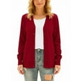 thumbnail image 1 of Aiyino Women's Long Sleeve Knit Cardigan Sweater Basic V Neck Button Down Knitwear Winter Tops,Red 2XL, 1 of 5