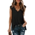 thumbnail image 1 of Aiyino Women's Loose Fit Casual Flowy Tank Tops V Neck Trendy Sleeveless Summer Tops Clothes Outfits Lace Tank Tops Side Split 2025, 1 of 8