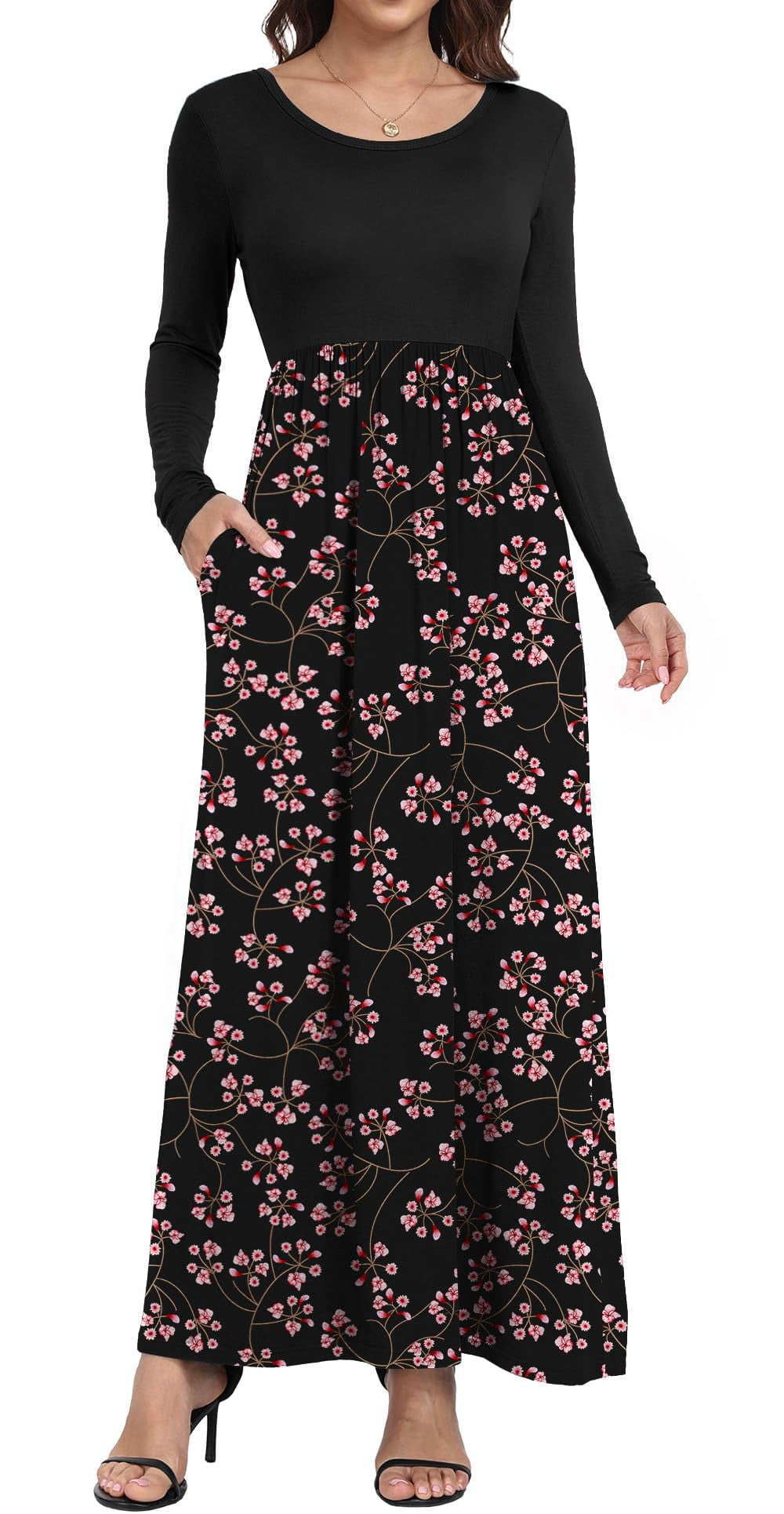 Aiyino Women's Maxi Dresses Long Sleeve Casual Long Dresses Loose with — free download