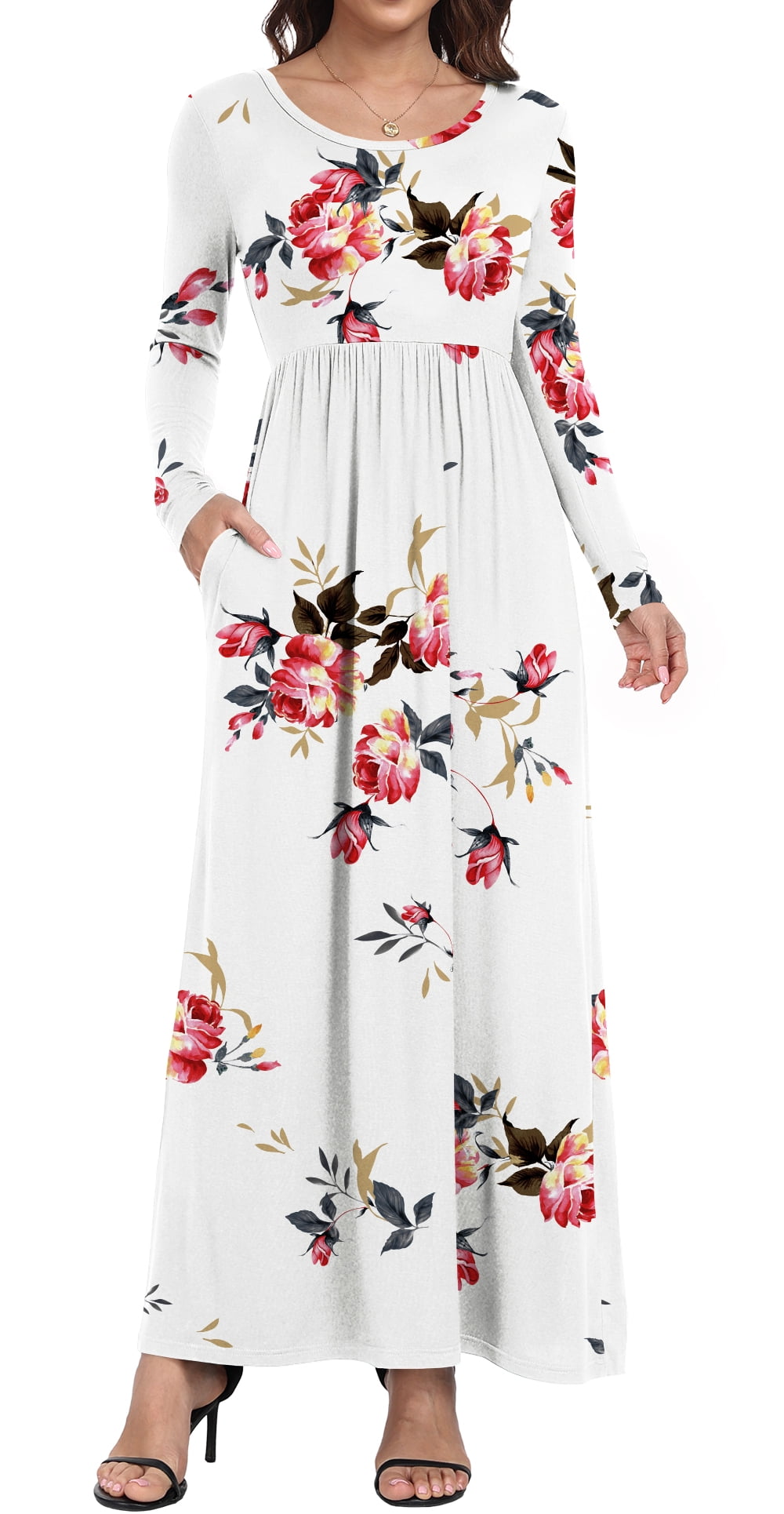 Aiyino Women's Maxi Dresses Long Sleeve Casual Long Dresses Loose with — free download
