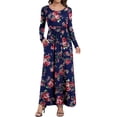 thumbnail image 1 of Aiyino Women's Maxi Dresses Long Sleeve Casual Long Dresses Loose with Pockets, 1 of 7