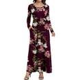 thumbnail image 1 of Aiyino Women's Maxi Dresses Long Sleeve Casual Long Dresses Loose with Pockets, 1 of 7