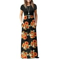 thumbnail image 1 of Aiyino Women's Maxi Dresses Short Sleeve Casual Long Dresses Loose with Pockets, 1 of 5