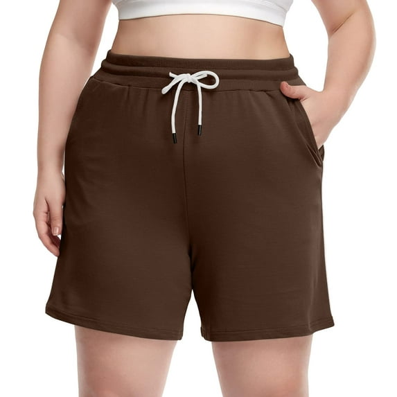 Aiyino Women's Plus Size Running Shorts Casual Summer Athletic Workout Shorts High Waisted Gym Yoga Lounge Shorts Pants L-5X