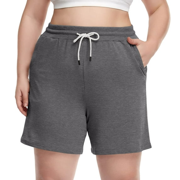 Aiyino Women's Plus Size Running Shorts Casual Summer Athletic Workout Shorts High Waisted Gym Yoga Lounge Shorts Pants L-5X