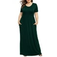 thumbnail image 1 of Aiyino Women's Plus Size Tunic Swing T-Shirt Dress Short Sleeve Maxi Dress with Pockets, 1 of 5