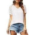 thumbnail image 1 of Aiyino Women’s Tops Short Sleeve T Shirts Loose Casual Blouses For Summer,White S, 1 of 9