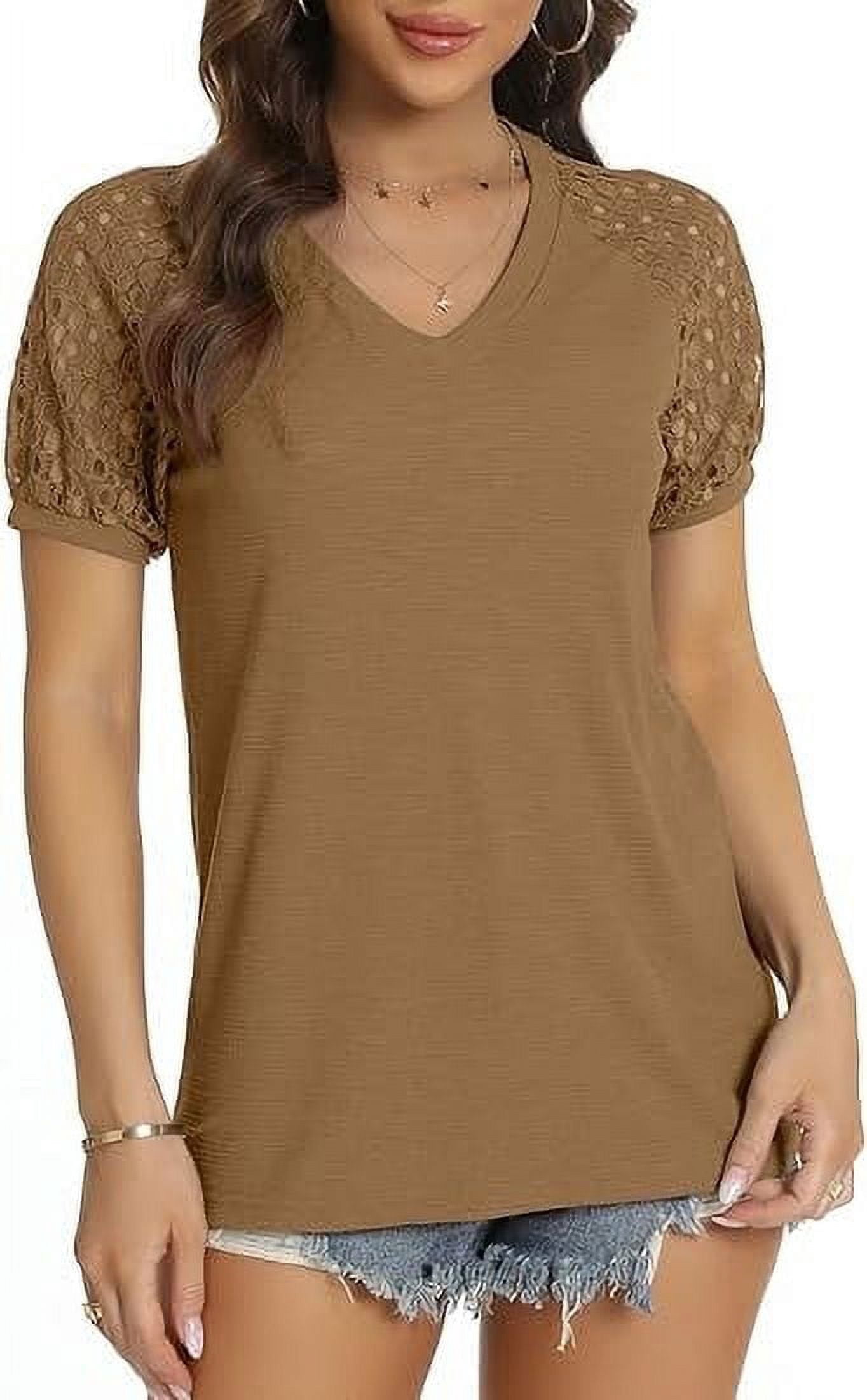 Women's Short Sleeved Round Neck Distressed Top main image 0