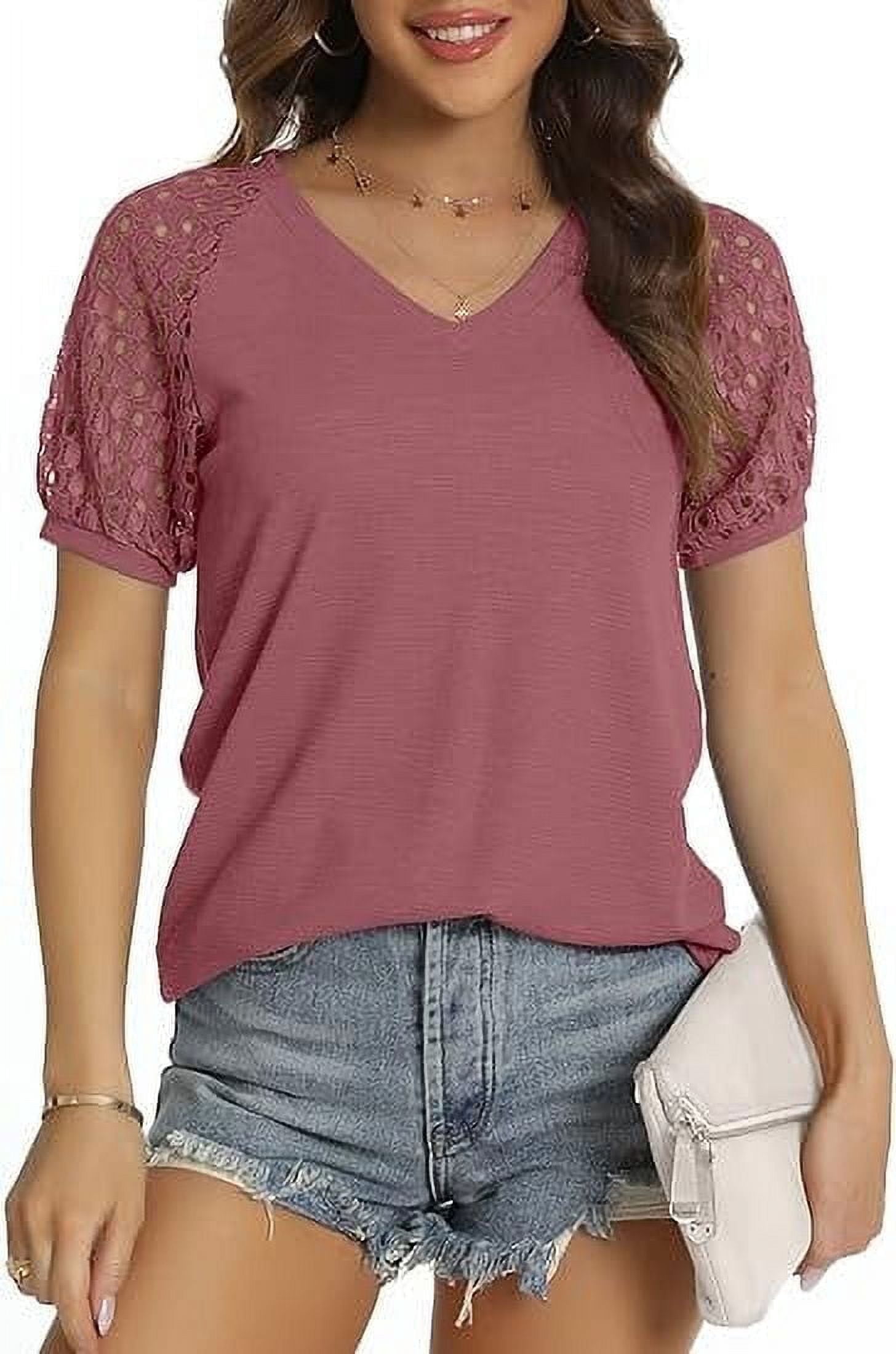 Women's Short Sleeved Round Neck Distressed Top main image 1