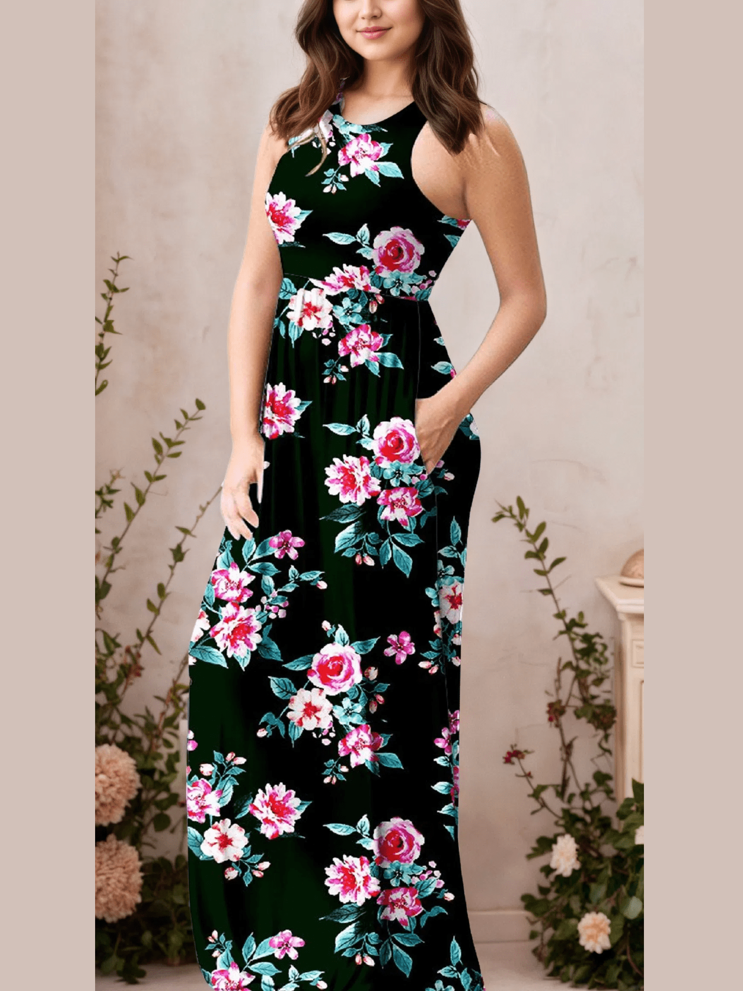 Buy Women's Casual Maxi Dress with Pockets at Ubuy Nigeria