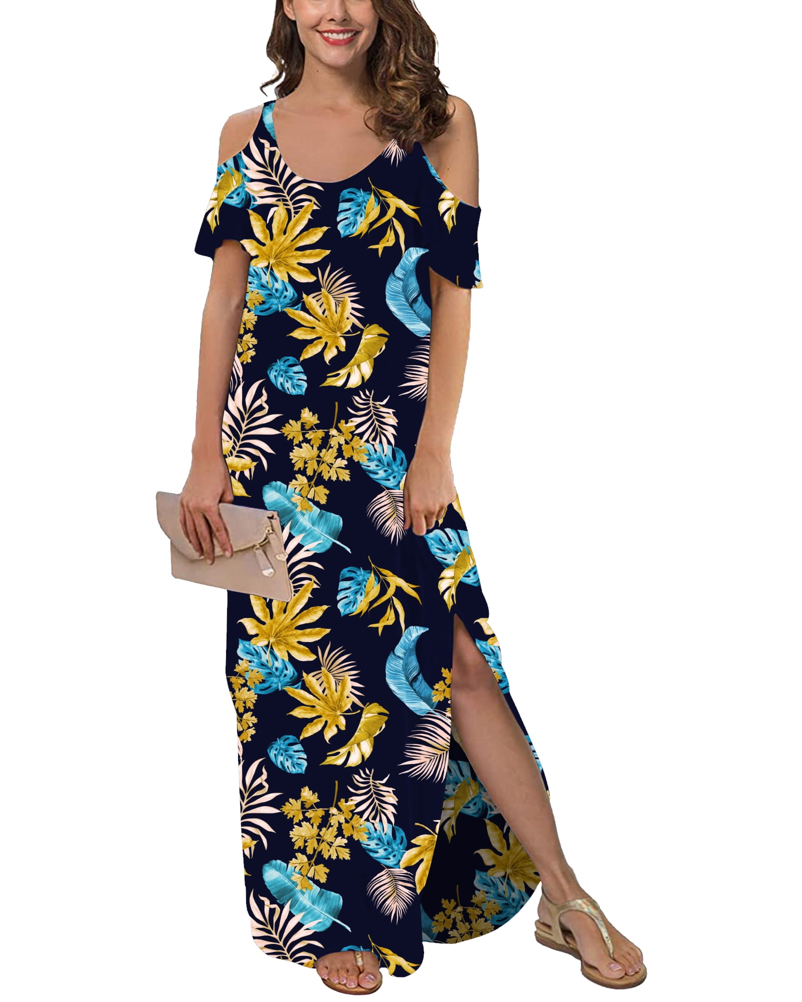 Summer Casual Black Long Dresses Women Loose Clothes Q1175 main image 1