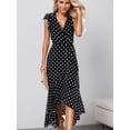 thumbnail image 1 of Aiyino Women's Summer Floral Print Cross V Neck Casual Comfort Dress Bohemian Long Dresses, 1 of 6