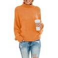 thumbnail image 1 of Aiyino Women's Turtleneck Batwing Sleeve Loose Oversized Chunky Knitted Pullover Sweater Jumper Tops, 1 of 10