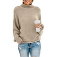 thumbnail image 1 of Aiyino Women's Turtleneck Batwing Sleeve Loose Oversized Chunky Knitted Pullover Sweater Jumper Tops, 1 of 10