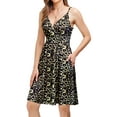 thumbnail image 1 of Aiyino Women's V Neck Floral Spaghetti Strap Summer Casual Swing Dress with Pocket, 1 of 5