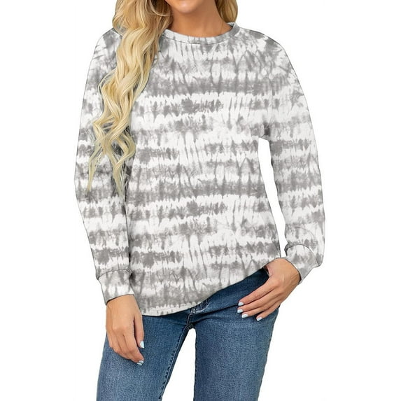 Aiyino Womens Sweatshirts Casual Loose T Shirts Crewneck Long Sleeve Pullover Tunic Tops