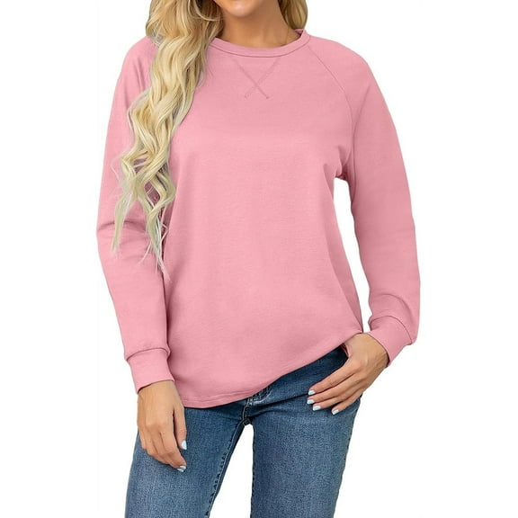 Aiyino Womens Sweatshirts Casual Loose T Shirts Crewneck Long Sleeve Pullover Tunic Tops