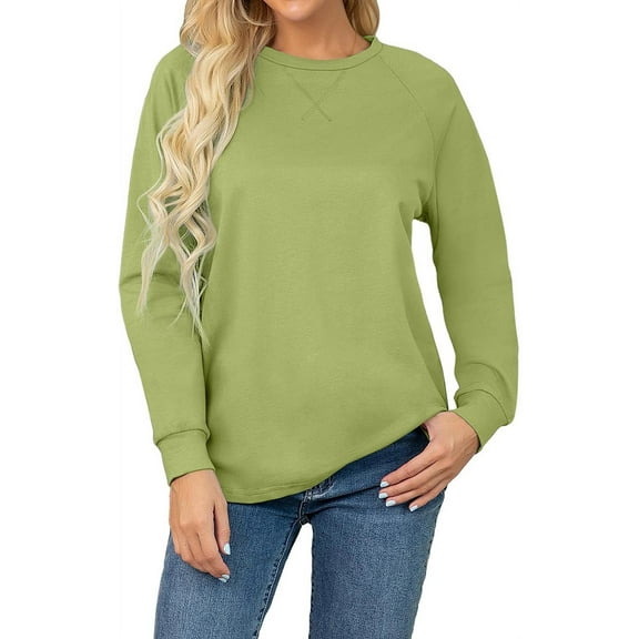 Aiyino Womens Sweatshirts Casual Loose T Shirts Crewneck Long Sleeve Pullover Tunic Tops
