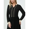 thumbnail image 1 of Aiyino Womens Tops Blouses Long Sleeve Shirt Dressy Casual Business Work Shirts Clothes,Black XXL, 1 of 10