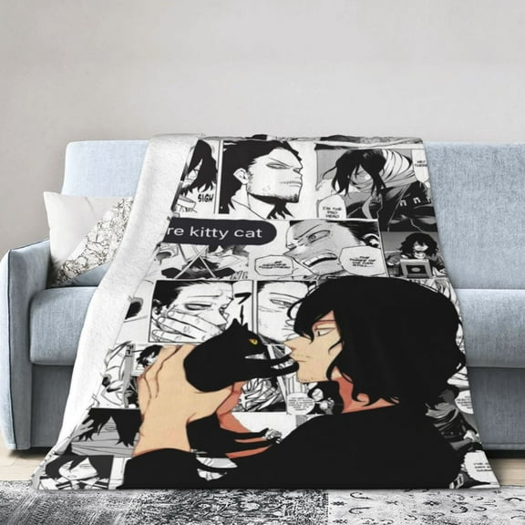 Aizawa Shota Anime Blanket Ultra Soft Throw Flannel Blankets For Sofa Bedroom Living Room Couch Camping Travel