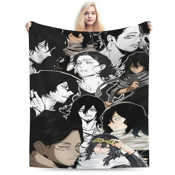 Aizawa Shota Blanket, Super Soft Large Fluffy Plush Throw Blanket for Boys Girls Young Adults, Cozy Warm Flannel Blanket for Living Room Couch Bed All Seasons 60"X50"