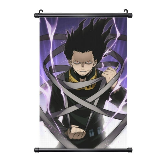 Aizawa Shota Hanging Poster, Black Plastic Shaft Wall Hanging Posters Scroll Hanger, Canvas Artwork Wall Art Painting Decor for Living Room Bedroom Office 16"X24"