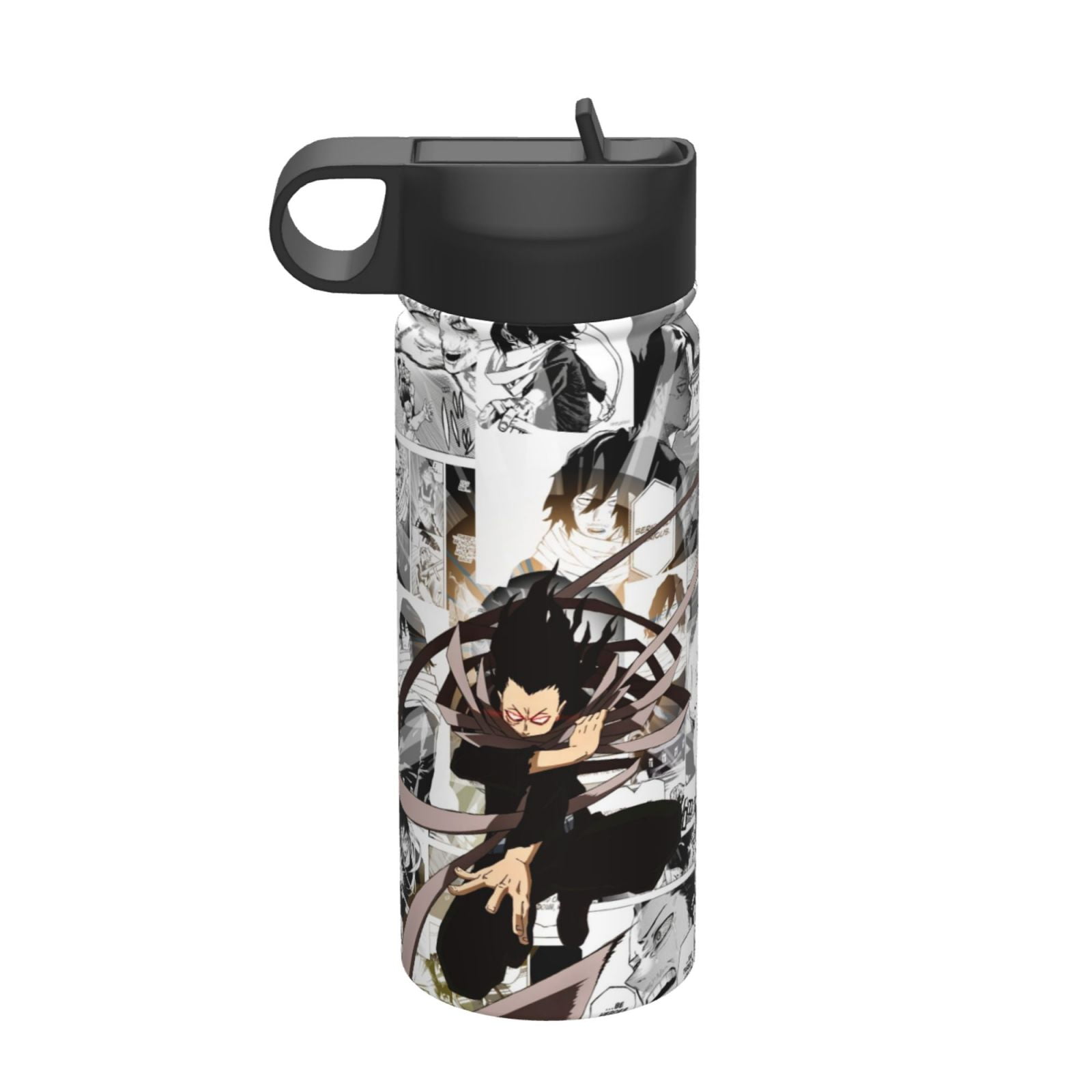 Aizawa Shota Kids Water Bottle with Flip Straw Lid 18OZ Vacuum