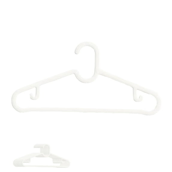 Ajauxi 10 pc Plastic Hangers, 15inch All Purpose Hanger with Loop Hooks, Adult Plastic Coat Hangers, Strong Clothes Hangers for Clothes Rail & Closet, Space Saving Hangers