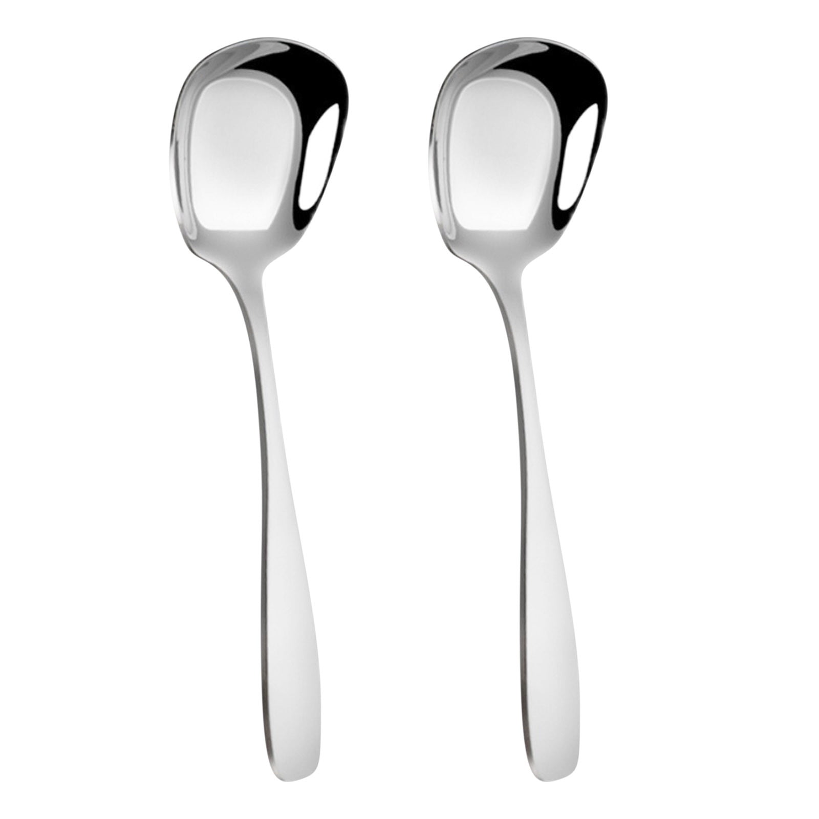 Ajauxi 2 Pack 304 Stainless Steel Dessert Spoon/Three Sizes, Home Kitchen Thickened Rice Spoon