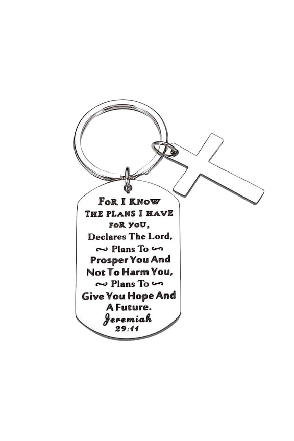 Bible Verse Keychain, Be Strong and Courageous Cross Keychain, Christian Gifts Inspirational Key Chain, Gifts for Family, Friend, Birthday, Christmas, Thanksgiving