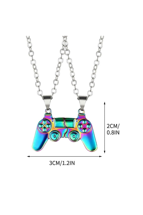 Magnet Couples Necklace, Magnetic Couple Gamepad Pendant Necklace, Split Magnetic Colorful Necklaces, Valentines Gifts for Boyfriend Girlfriend Husband Wife