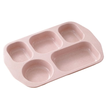 DYB 12 Inch Unbreakable Divided Plates - 8PC Wheat Straw Compartment Plates, Microwave & Dishwasher Safe
