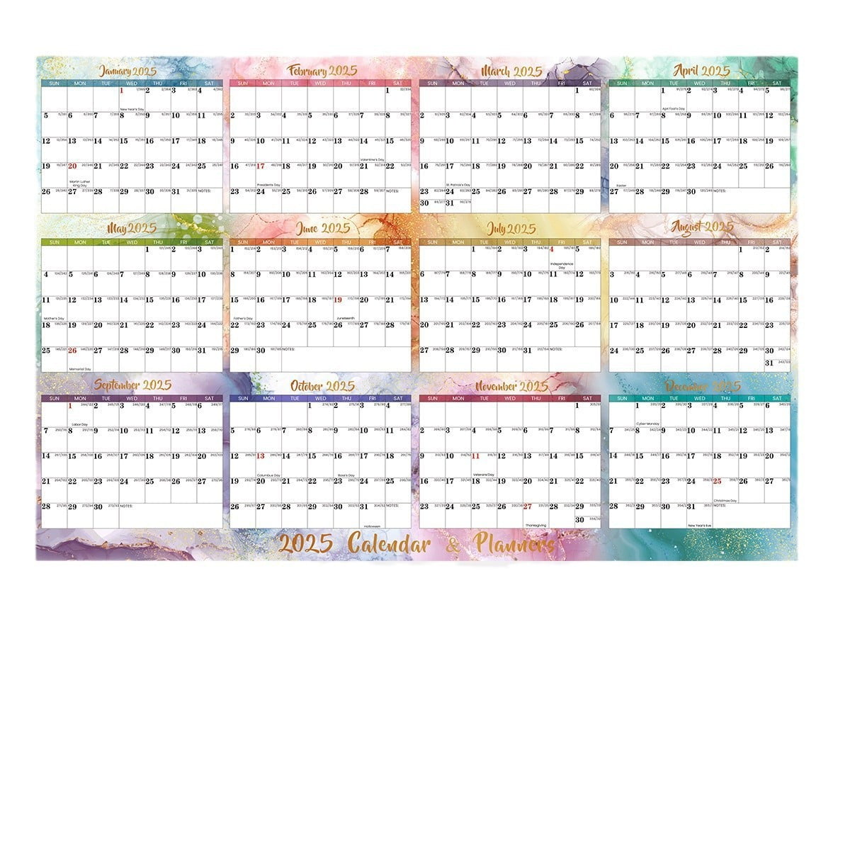 Ajauxi 20252026 DoubleSided Erasable Wall Calendar, January 2025