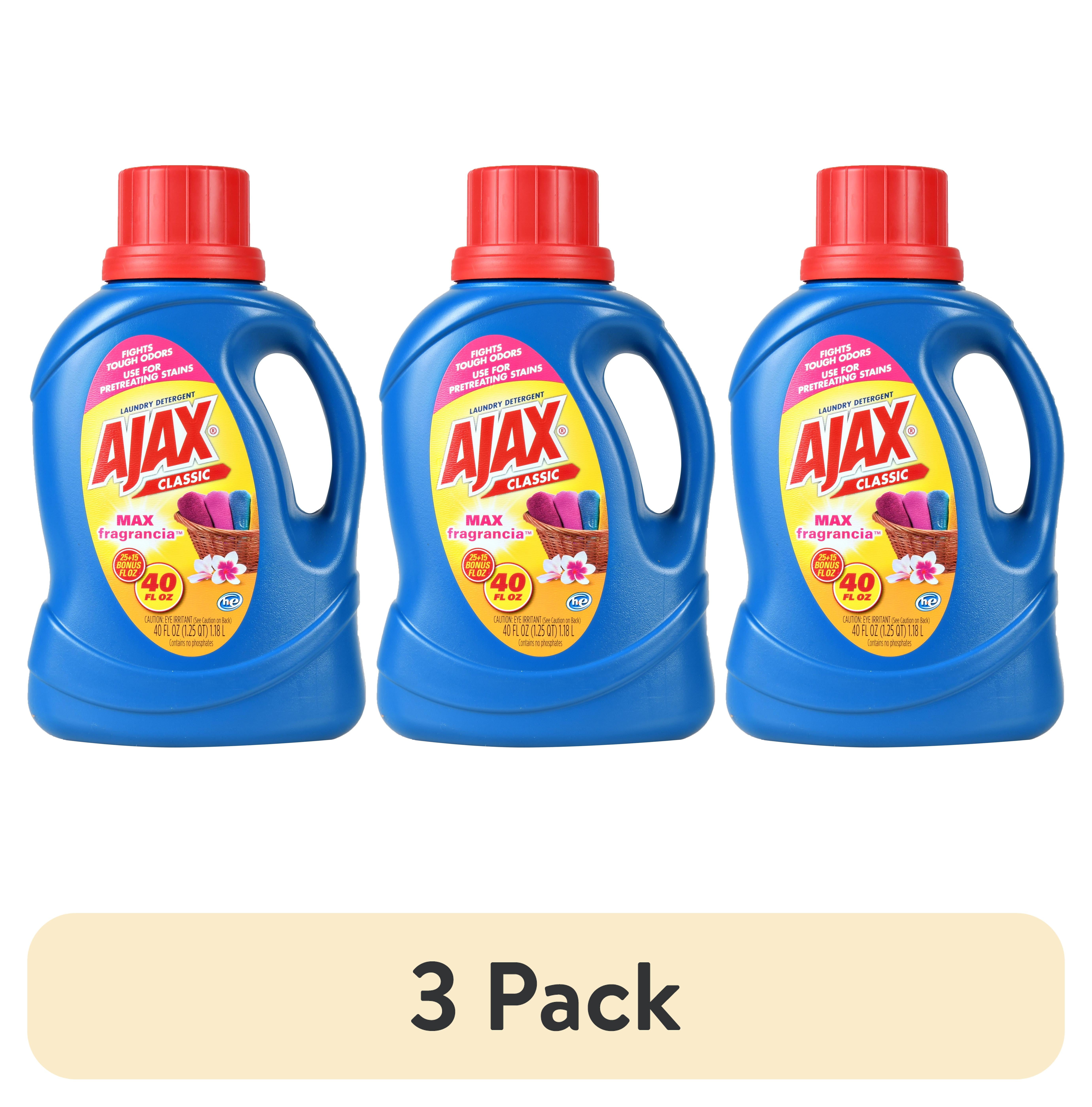 (3 pack) Ajax Classic Max Fragrance Laundry Detergent, Original, 40 oz, 25 Loads