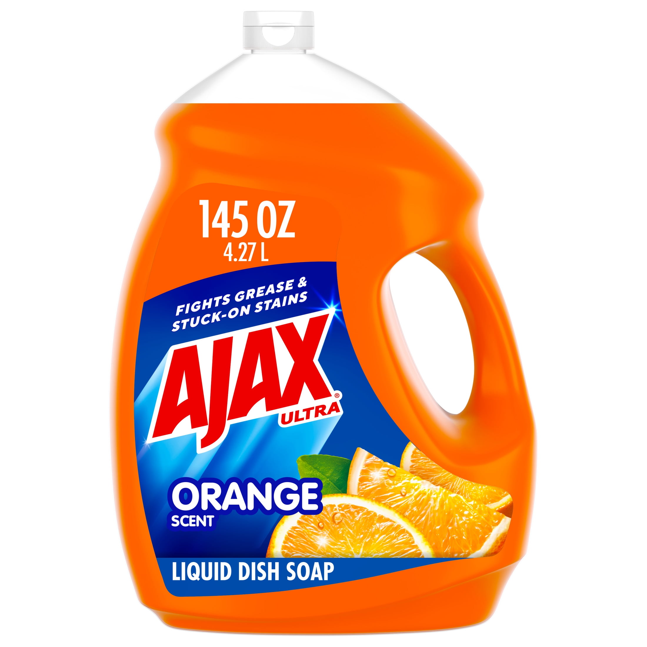 Ajax Ultra Liquid Dish Soap Orange Scent, Triple Action, 145 oz Refill Bottle