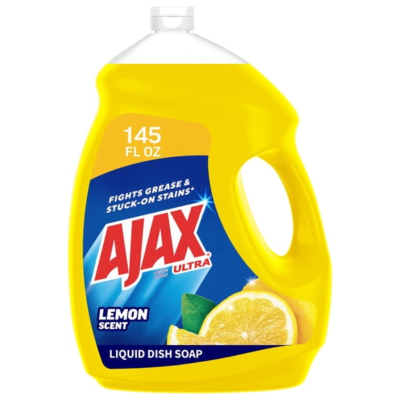 Ajax Ultra Liquid Dish Soap, Super Degreaser, Lemon Scent, 145 fl oz Bottle