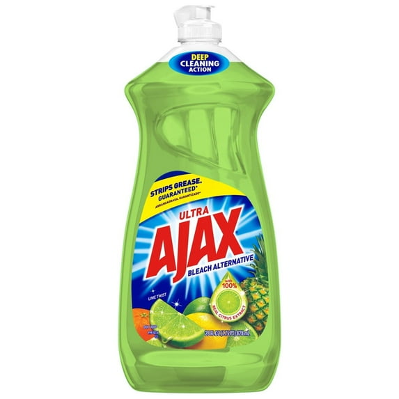 Ajax Ultra Triple Action Liquid Dish Soap, Lime Scent, 28 Fl Oz (Pack of 2)