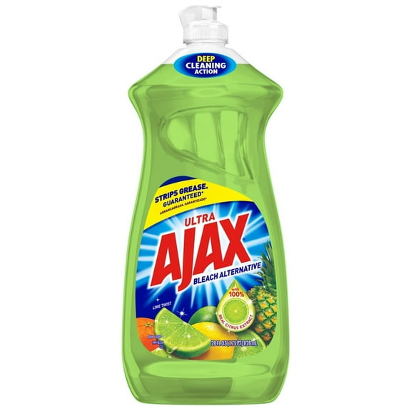 Ajax Ultra Triple Action Liquid Dish Soap, Lime Scent, 28 Fl Oz (Pack of 2)