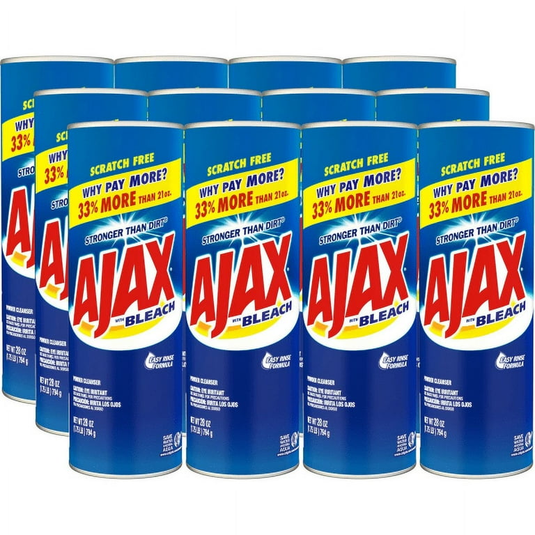 AJAX Powder Cleanser with Bleach, 28 oz Canister, 12/Carton