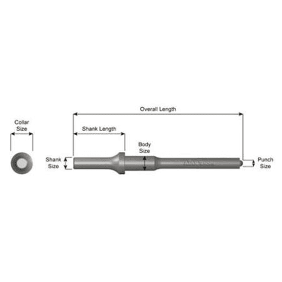 Ajax Tool Works #10 Roll Pin Driver, 3/8"