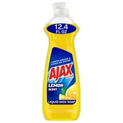 Ajax Ultra Liquid Dish Soap Lemon Scent, Super Degreaser, 12.4 oz Bottle