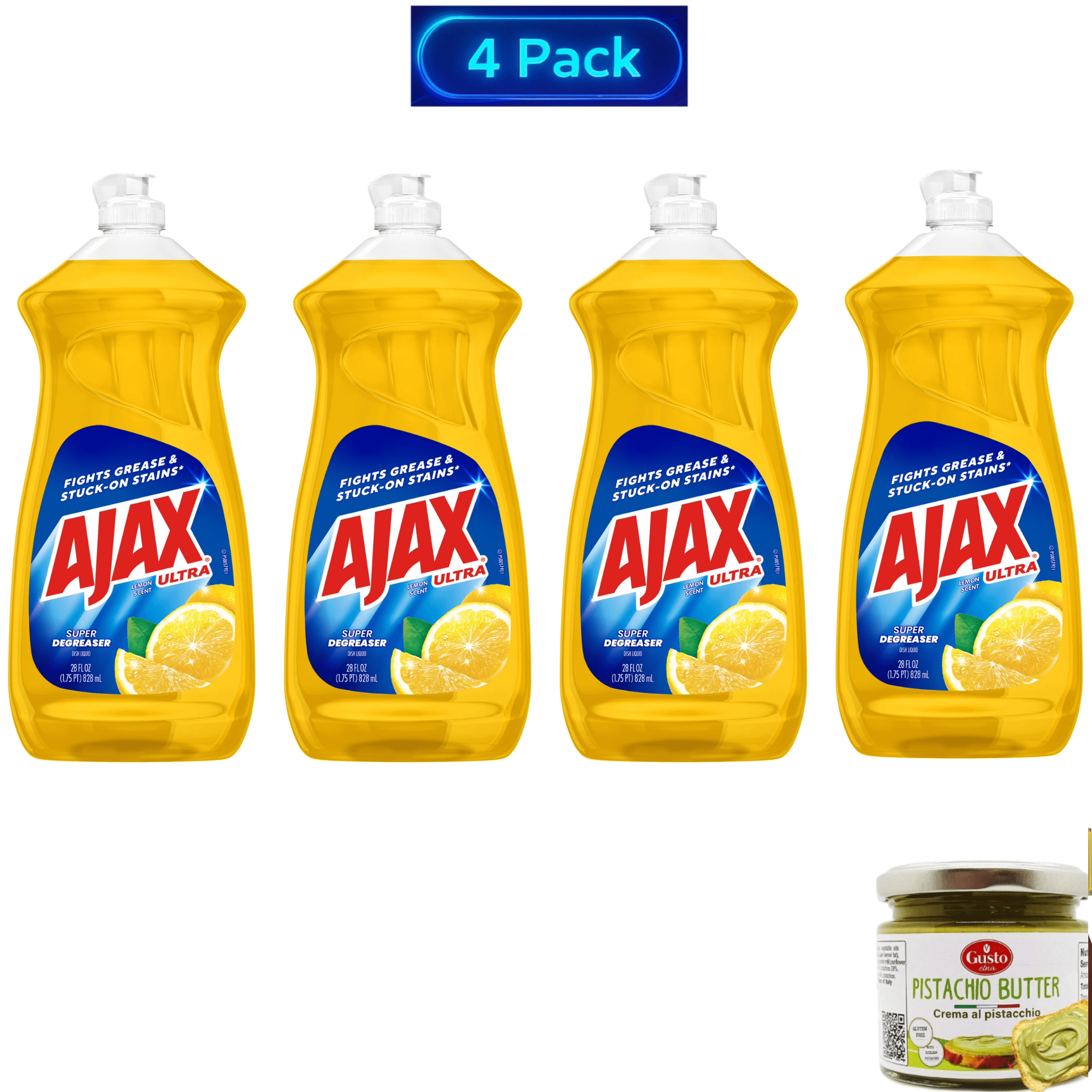Ajax Ultra Liquid Dish Soap, Lemon Scent, Super Degreaser, 28 Fluid Ounce