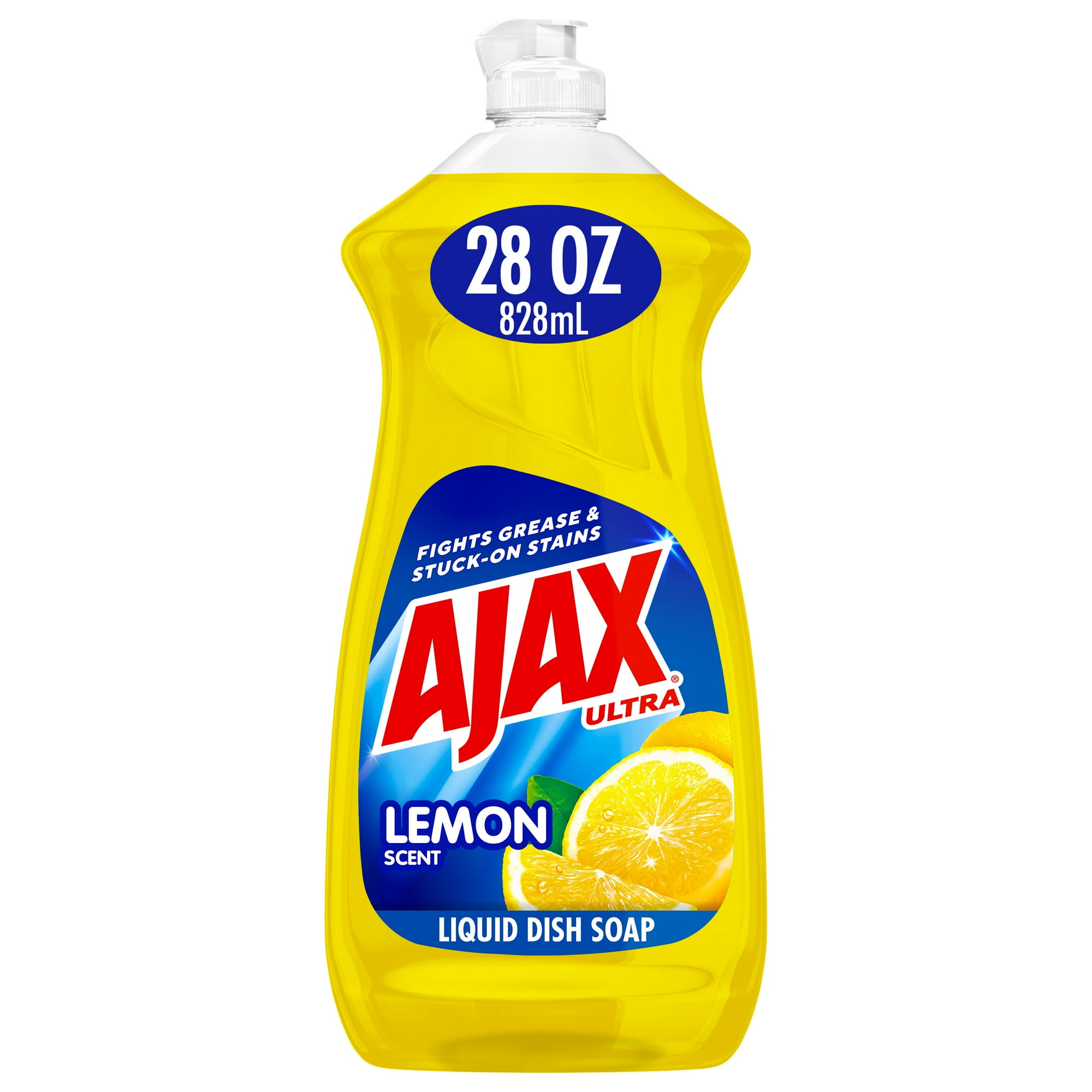 Ajax Ultra Liquid Dish Soap Lemon Scent, Super Degreaser, 28 oz Bottle