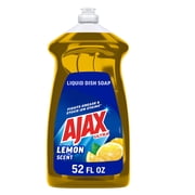 Ajax Ultra Liquid Dish Soap Lemon Scent, Super Degreaser, Mess-Free, Easy-Flip Cap, 52 fl oz Bottle