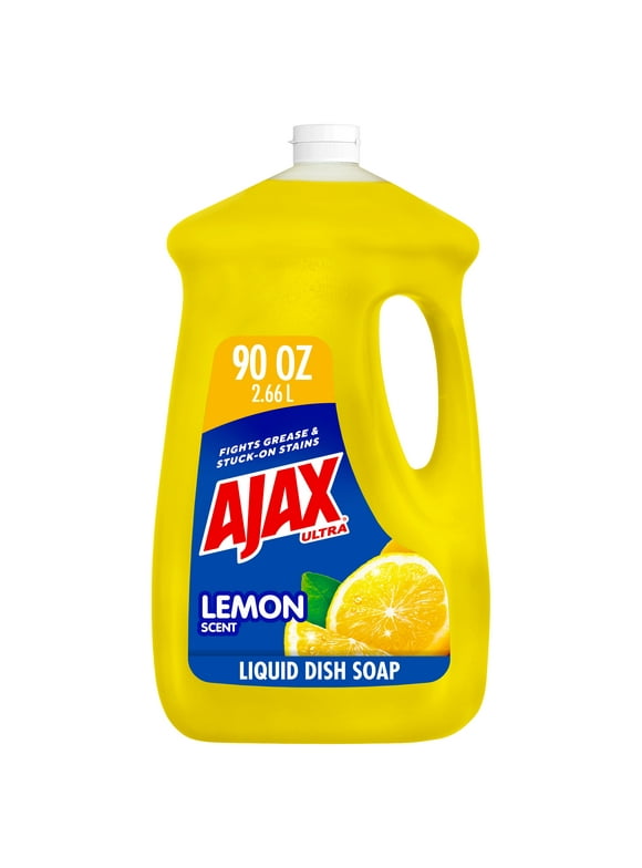 Ajax Ultra Liquid Dish Soap Lemon Scent, Super Degreaser, 90 oz Bottle