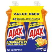Ajax Ultra Liquid Dish Soap, Triple Action, Orange Scent, 28 fl oz 2 Pack
