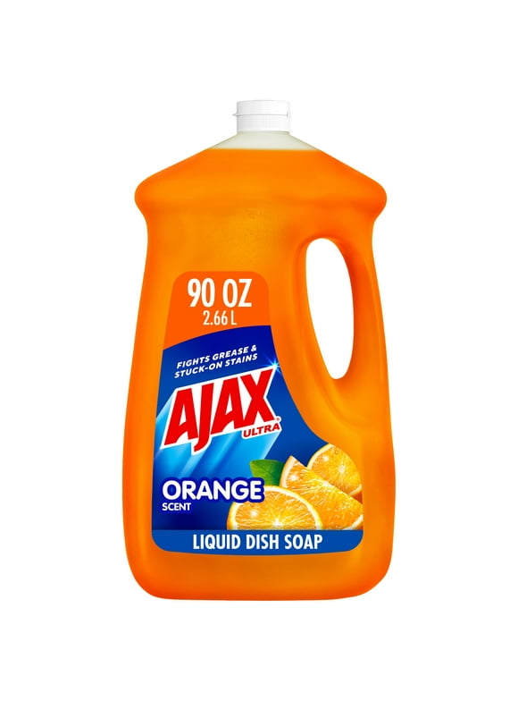 Ajax Ultra Liquid Dish Soap Orange Scent, Triple Action, 90 oz Bottle