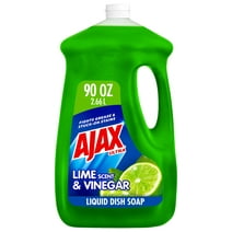 Ajax Ultra Liquid Dish Soap Vinegar and Lime Scent, Sparkling Clean Dishes, 90 oz Bottle