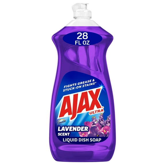 Ajax Ultra Liquid Dish Soap with Fabuloso, Lavender Scent, Deep Cleaning Action, 28 Fluid Ounce